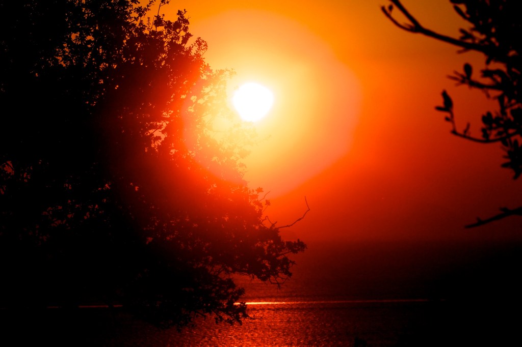 This is what the sunrise looks like from the antique city of Amos.