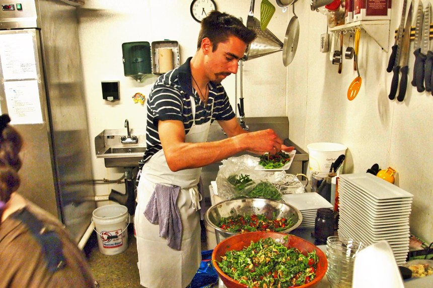 Alex was a tremendous help in the kitchen. We plated most dishes together. 